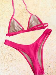 Triangle Bikini With G-String Thong From P To GG - Hồng - Xem 4