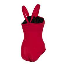 Speedo Women One-Piece Princess Style Asymmetrical Thick Strap Swimsuit - Red - View 2