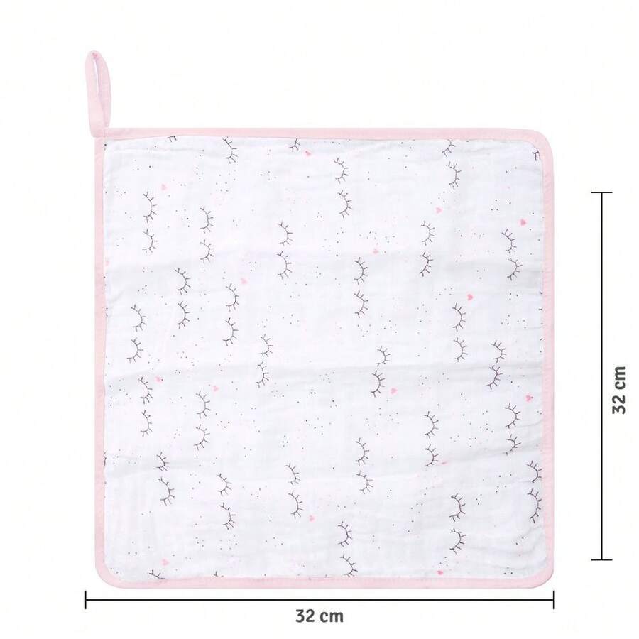 Soft Premium Mouth Cloth For Girls And Boys With Pacifier Clip, 3 Units