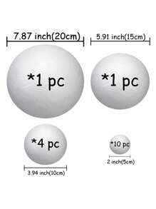 1/4/10 quả bóng xốp EPS dùng làm đồ thủ công - Hoàn hảo cho các dự án tự làm, đồ trang trí đám cưới, tiệc tùng, Giáng sinh và Halloween - Quà tặng tuyệt vời nhất - trắng - Xem 4