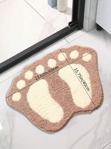 1 stuk creatieve asymmetrische zachte absorberende antislipmat, pootvormige badmat, badkamer/woonkamer/slaapkamer/hal vloermat, badkamerdecoratie, badkameraccessoires, terug naar school