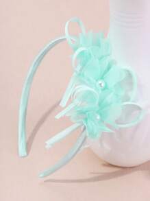 7/1pc Pear Mesh Hairbands Headband With Artificial Flowers, Cocktail, Wedding,Holiday Party Photo Shoot Dress Up Hair Accessories