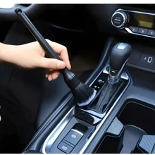 Cepillo de detalle para el interior del automóvil, cepillo de cerdas suaves para limpieza y eliminación de polvo, herramientas de limpieza del interior del automóvil, cepillo de detalle para automóvil, cepillo para eliminar el polvo del tablero del automóvil (negro)