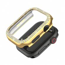 1 个双扣水钻嵌入式半盖 PC 表壳适用于 38/40/41/42/44/45/49 毫米 Apple Watch Ultra/SE/9/8/7/6/5/4/3/2/1，防刮擦、防震，兼容 Apple Watch Series 10 42 毫米 46 毫米