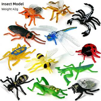 12pcs/Set Mini Realistic Insect Model Toys , Including Cockroach , Ladybug , Locust , Grasshopper , Dragonfly , Hornet , Scorpion , Bee , Mantis , Spider , Cicada , Fly , Lifelike Gag Toys , Decorations , Early Education Learning Models , Children Educational Toys ,/Christmas Gift Winter Gifts Color Block Color Blocks ,Lady Bug Wings ,Ladybug Wings ,Bugs,Kids Toys,Boys Toys,Bugs,Animals Toys,Female Toys,Fly Wings