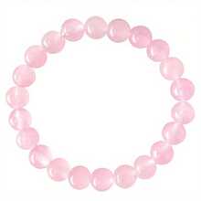 1 chuỗi hạt pha lê tự nhiên, mã não và thạch anh hồng, phụ kiện trang sức DIY bán thành phẩm để làm vòng tay - Hồng - Xem 6