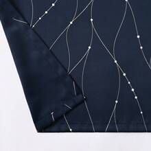 1 件装海军蓝色遮光窗帘,带金属银色彗星图案,涤纶纤维现代遮光窗帘,适用于家庭卧室和客厅,适合小窗户 - 藏蓝色 - 查看 11