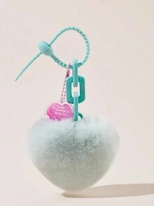 Móc khóa hình trái tim lông thỏ Pom Pom, Móc khóa túi xách dễ thương, Quà tặng phổ biến cho phụ nữ, Phụ kiện xe hơi - Nhiều màu - Xem 3