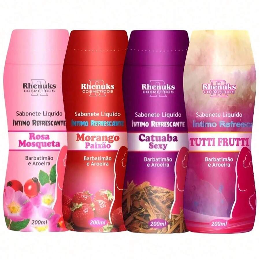Kit With 4 Intimate Soaps Rosehip - Strawberry - Tutti Frutti - Catuaba - 200ml Each - 彩色 - 查看 1