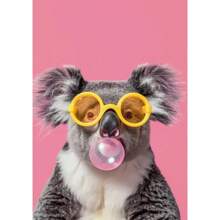 1pc Funny Cute Animal Bubble Party Disco Pink Posters Kitten Llama Koala Prints Canvas Printing Wall Art Picture For Room Home Decor No Frame