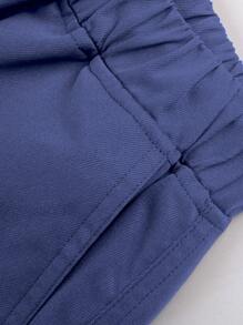 1 件 Tween Boy 休闲户外口袋时尚英文标志短裤，运动工装短裤，适合春秋季节 - 藍色 - 查看 5