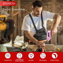 Electric Screwdriver Cordless Rechargeable Pink Small Power Drill Set 3.6V Li-Ion 3.5N.M Max Torque Electric Rotatable With Case LED Light Screwdriver For Home Office DIY Tools (Pink) - 26pcs - View 6