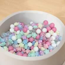 100pcs Ball Pit Balls For Toddlers, Mixed With Star Balls, 2.15 Inch/5.5cm,Soft And Crush Proof Plastic Toy Balls For Ball Pit, Children's Pool Water Toys, Baby Playpen Accessories, Ball For Toddlers, Party Toy Balls, Water Toy Balls, Gifts