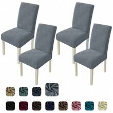 CYCMACO Chair Covers With Backrest 4/6 Pieces, Stretch Chair Cover, Universal Chair Covers For Dining Room Kitchen, Washable Removable, Easy To Clean And Durable - 淺灰色 - 查看 2