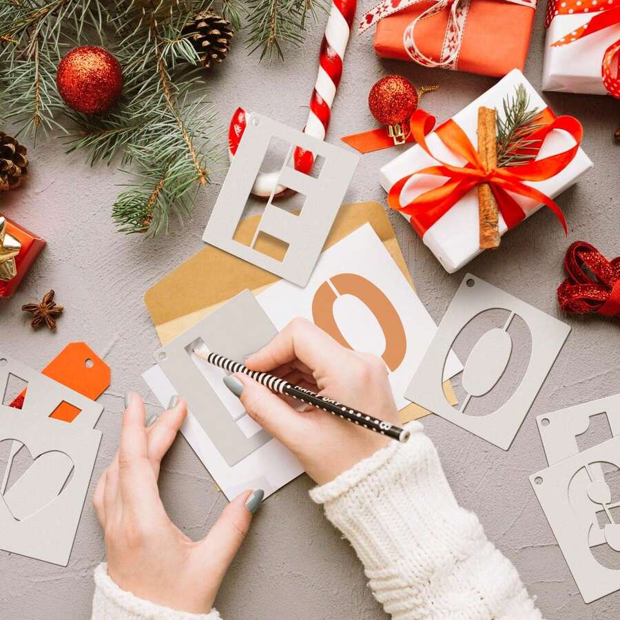 Large Letter Stencils 4 Inch, Thickene Symbol Numbers Craft Stencils