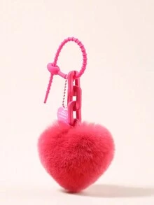 Móc khóa hình trái tim lông thỏ Pom Pom, Móc khóa túi xách dễ thương, Quà tặng phổ biến cho phụ nữ, Phụ kiện xe hơi - Nhiều màu - Xem 9