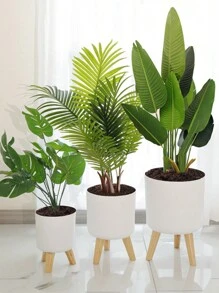 1 pieza Maceta redonda clásica de riego automático, apta para todas las plantas y flores de interior, un riego dura de 15 a 20 días, la mejor opción para el cuidado de plantas a corto plazo, maceta vertical moderna con orificios de drenaje, decorativa