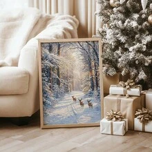 1/3 đồ trang trí Giáng sinh Tranh in Canvas Phong cảnh rừng mùa đông Nghệ thuật treo tường Trang trí Giáng sinh Trang trí ngày lễ Cây thông Noel Không có khung - Nhiều màu - Xem 4