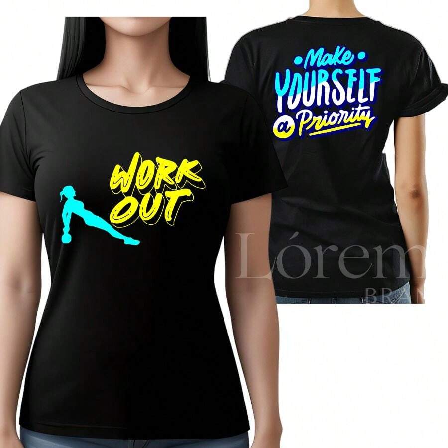 Women's Dry Fit T-Shirt With Elastane, Varied Prints, Summer Baby Look, Fitness, Gym, Immediate Shipping - 76 - 查看 1