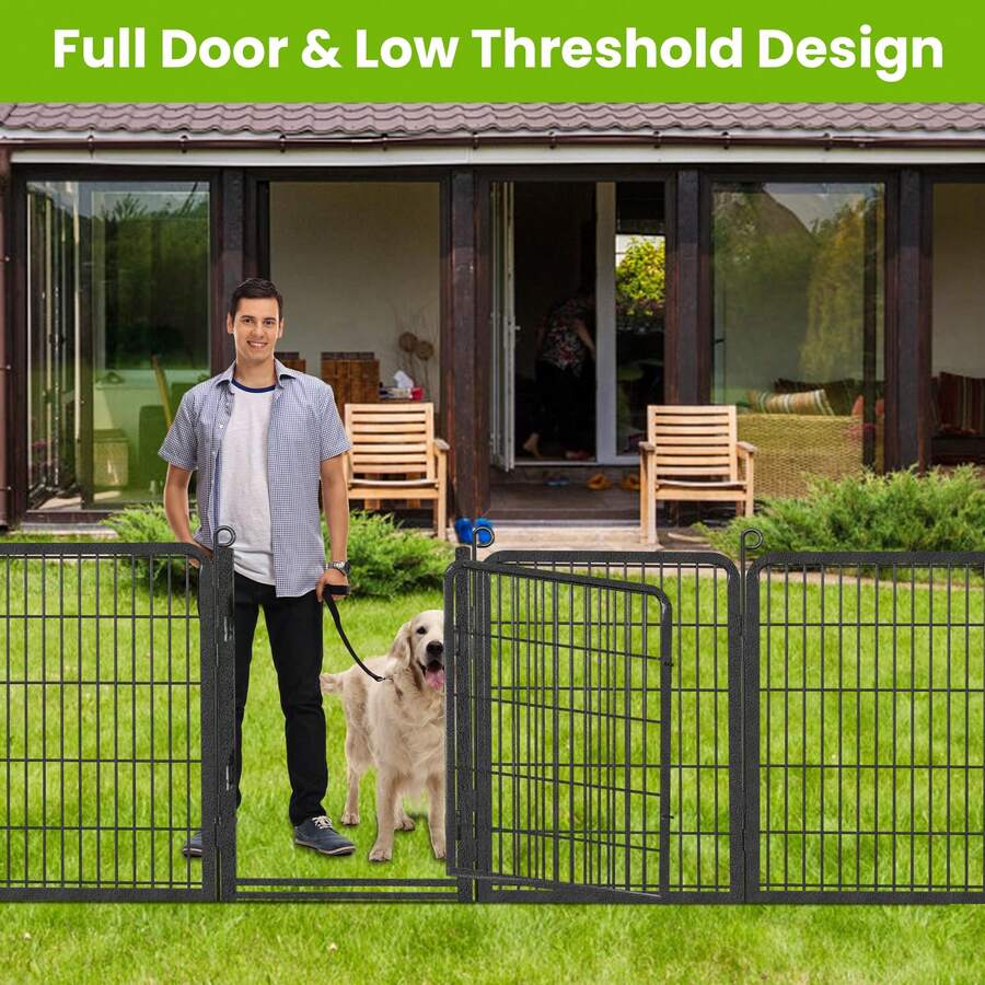 Dog Playpen 32 Inch Heavy Duty Metal Pet Playpen With Full Door 10
