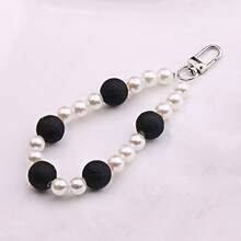 亚克力串珠手机吊饰/挂绳，彩色珍珠手机壳手柄，适合女孩的瓶子/包包吊坠 - 彩色 - 查看 8