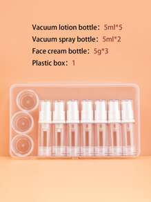 1 件/6 件/10 件/套装 5ml/10ml 迷你旅行透明化妆品按压泵瓶 面霜瓶，化妆品分配器套装，真空压力瓶，便携式旅行分配器瓶带盒，适用于乳液、护肤品、眼霜、精华液、粉底护肤品，外出和旅行必备用品 旅行必需品 健身学校用品 度假露营 度假必需品 度假配件 女士香水 男士香水 海滩香水