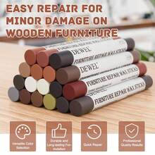 DEWEL Wood Filler Sticks, 18 Colors Wood Wax Crayons For Scratches, Wood Floor Repair Wax Filler Sticks, Furniture Scratch Repair Crayons Kit For Wood Cracks, Holes, Tables, Cabinets - 18 Wax Stick - View 7