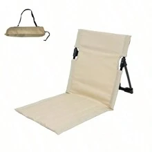 Tragbarer Outdoor Camping Stuhl, Garten Park einzelner lässiger Relaxstuhl mit Rückenlehne und Kissen, Picknick Camping klappbarer Strandsessel