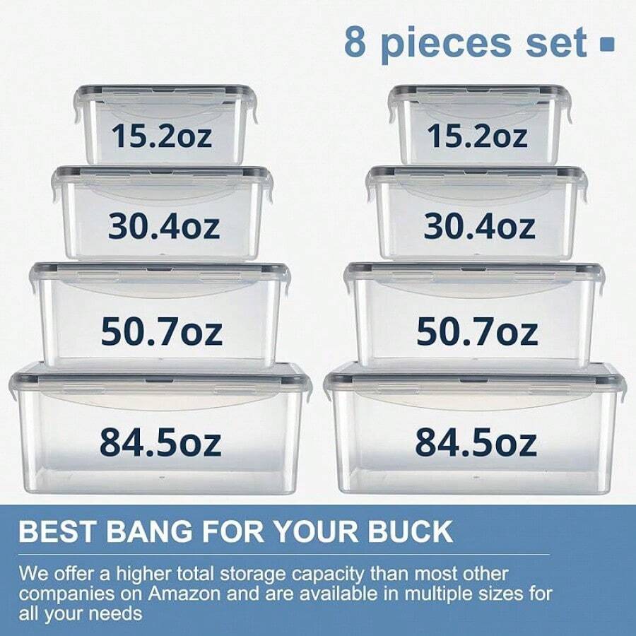 28 Pieces Food Storage Containers With Lids EXTRA LARGE Freezer