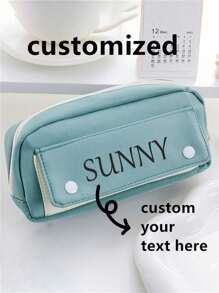 1pc Customizable Simple Pencil Case, Portable Large Capacity Student Stationery Box, Multi-Functional Pencil Pouch Back To School,Back To School,School Supplies - Multicolor - View 26