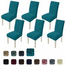 CYCMACO Fundas para Sillas con Respaldo 4/6 Piezas, Fundas para Sillas Elásticas, Fundas para Sillas Universales para Comedor Cocina, Extraíbles, Lavables, Fáciles de Limpiar y Duraderas - Verde Oscuro - Ver 8