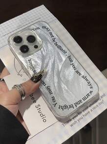 1个羽毛网状闪光防震手机壳，带单个英文字母，简约设计，兼容 X、XR、XS Max、11、12、13、13Pro、13ProMax、14ProMax、15、15Pro、15Plus、15ProMax、 16、16Pro、16Plus、16ProMax系列，国际版，非国内版 - 彩色 - 查看 1