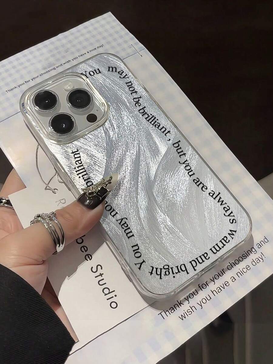 1个羽毛网状闪光防震手机壳，带单个英文字母，简约设计，兼容 X、XR、XS Max、11、12、13、13Pro、13ProMax、14ProMax、15、15Pro、15Plus、15ProMax、 16、16Pro、16Plus、16ProMax系列，国际版，非国内版 - 彩色 - 查看 1