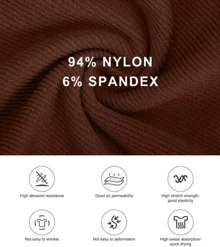 Popilush Jumpsuits For Women Built-In Bra Square Neck Ribbed Bodycon Workout Seamless Leggings Rompers Bodysuits - Brown - View 3