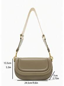 新款时尚休闲复古纯色大容量可调节肩带多功能斜挎包，适合派对、聚会、郊游、购物和日常使用，用于存放硬币、手机，也可作为白领、大学生和上班族通勤的工作包，女士时尚包包优雅 - 灰色 - 查看 6