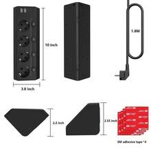8 合 1 桌面夹式 USB 电源板，4 个 USB 充电端口和 4 个交流电源插座，适用于家庭、办公室、学校，5.9 英尺延长线 - 查看 4