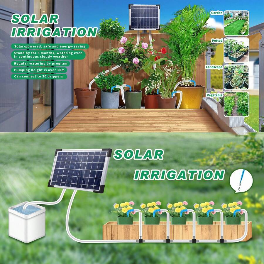 Solar Automatic Watering Device With 30m Water Pipe, Automatic Alarm