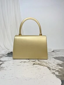 Moonlit Eve Bag One 金色 PU 皮革女士晚宴手提包，带水钻细节，适合鸡尾酒会、晚会、婚礼，搭配晚礼服和新娘礼服，是情人节、婚礼、生日、新年的绝佳礼物 - 金色 - 查看 5