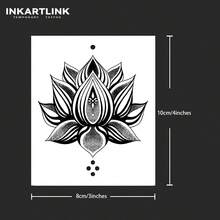 INKARTLINK 革命性的纹身技术，半永久纹身，莲花，逼真纹身，真情纹身，临时纹身，假纹身，防水，真实纹身外观，小众设计纹身，果汁纹身，植物纹身 - 黑色 - 查看 4