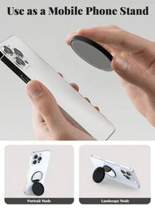 1 Piece Customized Leather Phone Case Holder With Mirror, Build-In Multi-Functional Phone Grip, Foldable Makeup Mirror, Personalized Pocket Mirror, Creative Gift Opinions, Lightweight Daily Mirror Widgets. - Multicolor - View 3