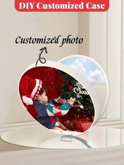 1 Piece Customized Leather Phone Case Holder With Mirror, Build-In Multi-Functional Phone Grip, Foldable Makeup Mirror, Personalized Pocket Mirror, Creative Gift Opinions, Lightweight Daily Mirror Widgets.