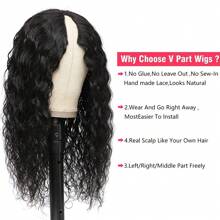 V Part Wig Water Wave Human Hair No Leave Out Upgrade Wigs Human Hair Wig Curly Wigs For Women V Part Wigs No Sew In No Glue