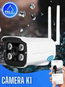 K1 WIFI Outdoor Security Camera 2 Antennas Night Vision Water Resistant Motion Detection APP V380 Original Immediate Shipping - trắng - Xem 2