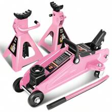 2 Ton For Truck SUV Pickup Low Profile Hydraulic Floor Jack+Ratchet Stands Pink - Pink - View 1