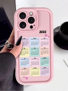 1 Ốp lưng kính lịch năm mới 2025, ốp bảo vệ họa tiết đá sa thạch hồng tương thích với iPhone 16, 13, 15, 15 Pro, 14 Pro, 14 Plus, 7/8 Plus, 11, 12 Pro Max, 13, 14 Pro Max, S24, S23, A55 - Hồng - Xem 4