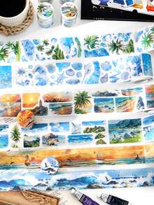 1卷 Infeel.Me 自然主题和纸胶带，海洋和山脉，适合剪贴簿、DIY 装饰 - 彩色 - 查看 9