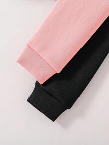 2 件/套 Tween 女童卡通印花圆领运动衫和连帽运动衫及运动裤 - 彩色 - 查看 4