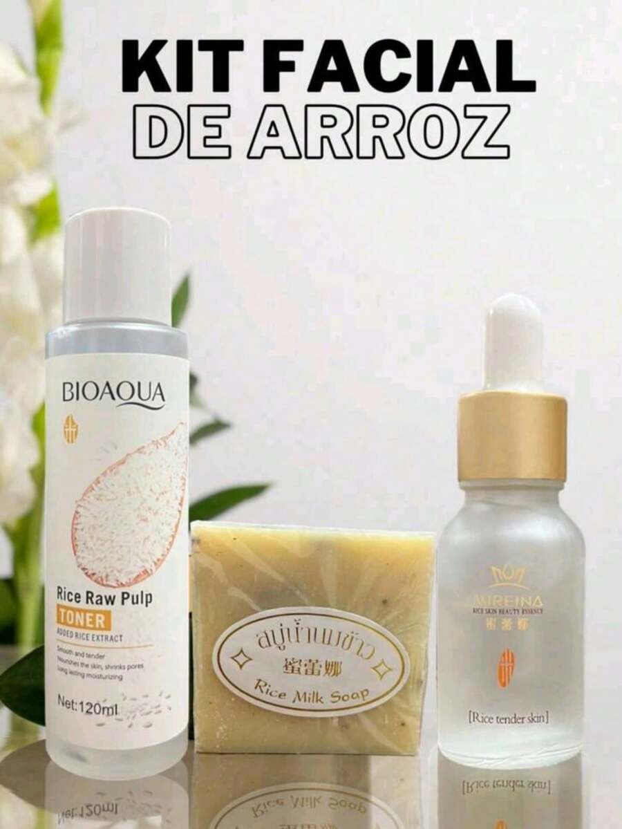 3PZS KIT DE ARROZ FACIAL TONICO - Blanco - Ver 1