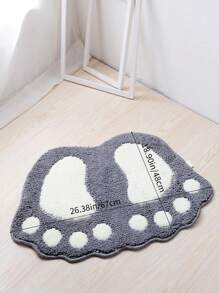 1 stuk creatieve asymmetrische zachte absorberende antislipmat, pootvormige badmat, badkamer/woonkamer/slaapkamer/hal vloermat, badkamerdecoratie, badkameraccessoires, terug naar school