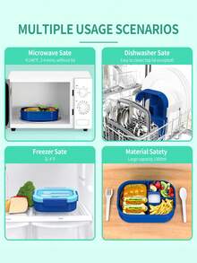Hộp đựng cơm trưa Bento vuông 1 ngăn - Thiết kế chống rò rỉ an toàn, dễ rửa bằng tay, đầy đủ đồ dùng nhà bếp, giải pháp lưu trữ và sắp xếp lý tưởng - Nhiều màu - Xem 9